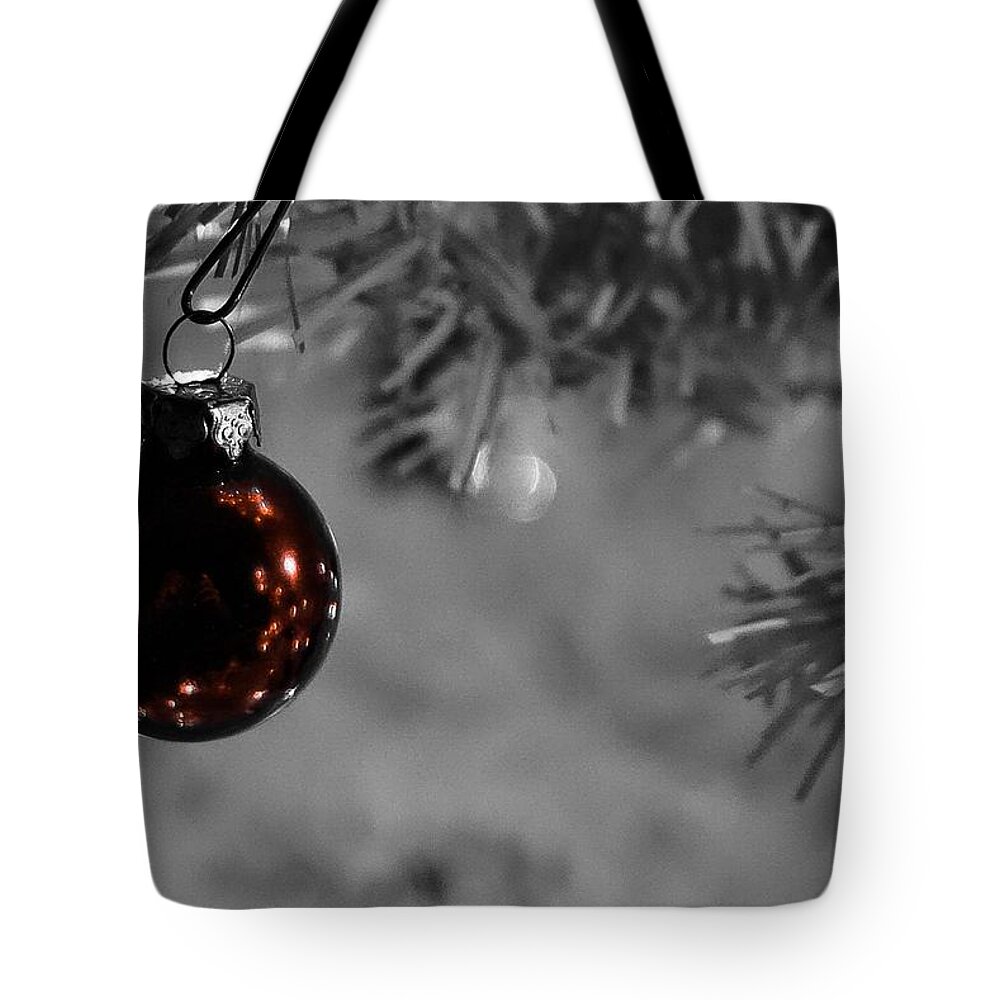 Christmas Photograph Tote Bag featuring the photograph Xmas Bulb No.1 by Desmond Raymond