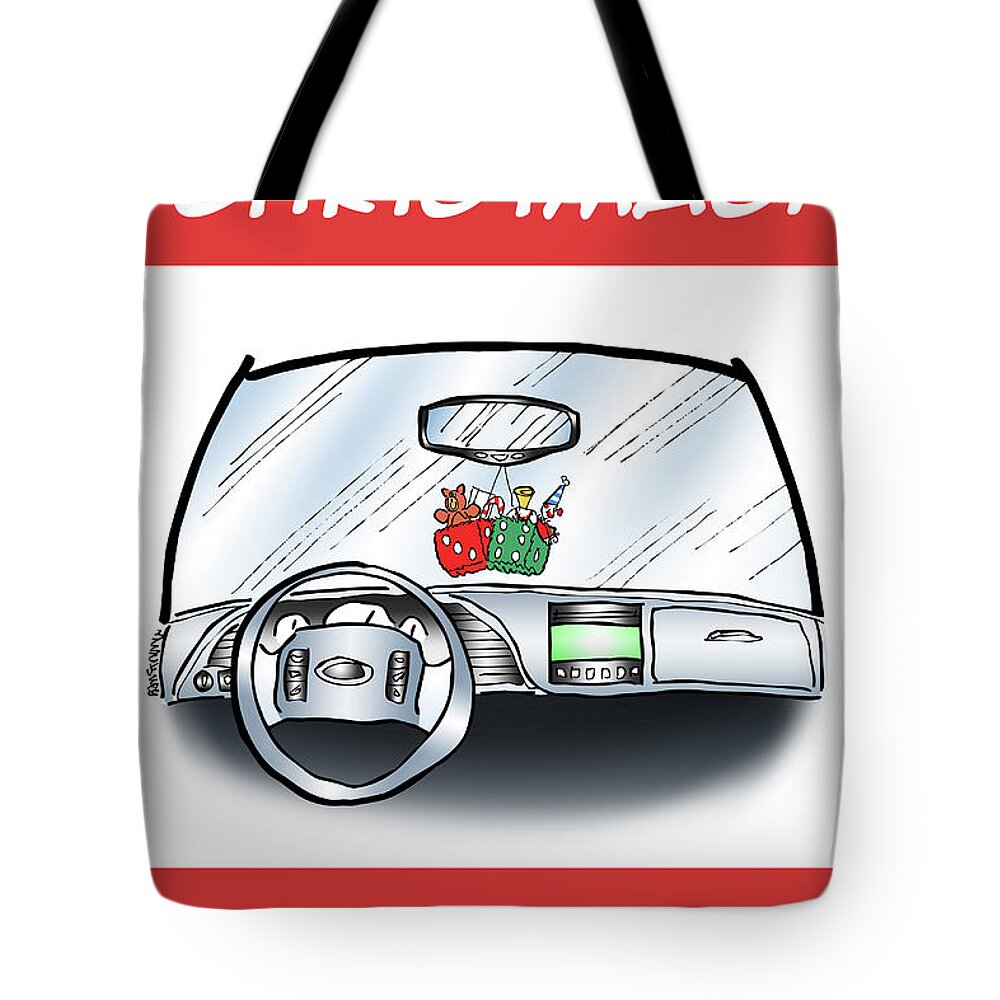 Christmas Tote Bag featuring the digital art Hang Up Dice by Mark Armstrong