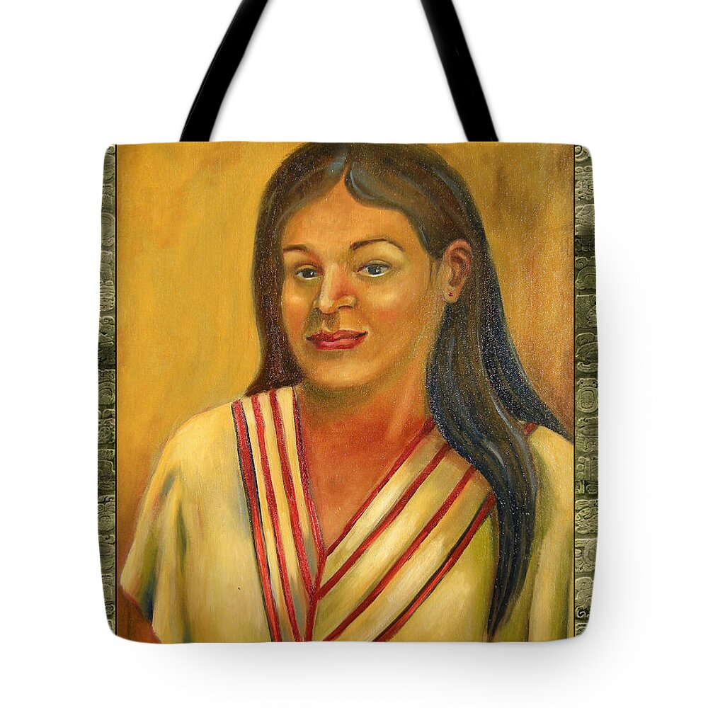 Xochitl Tote Bag featuring the painting Xochitl Illustration by Lilibeth Andre