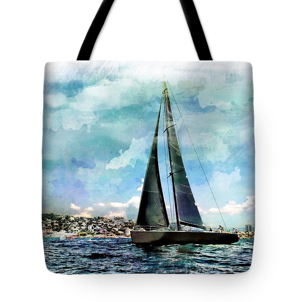 Nature Tote Bag featuring the photograph Yachts, Sailing Boat Titan, by Jean Francois Gil