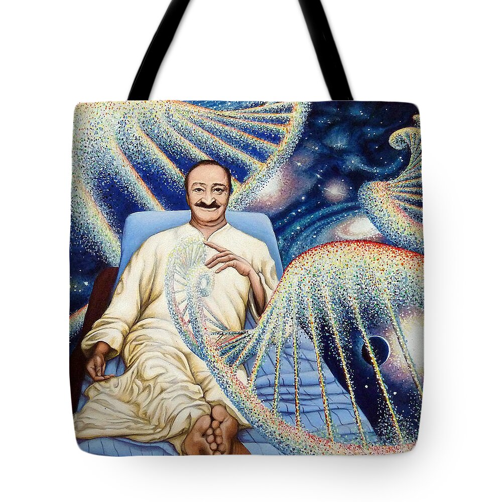 Meher Tote Bag featuring the painting Yad Rakh by Nad Wolinska
