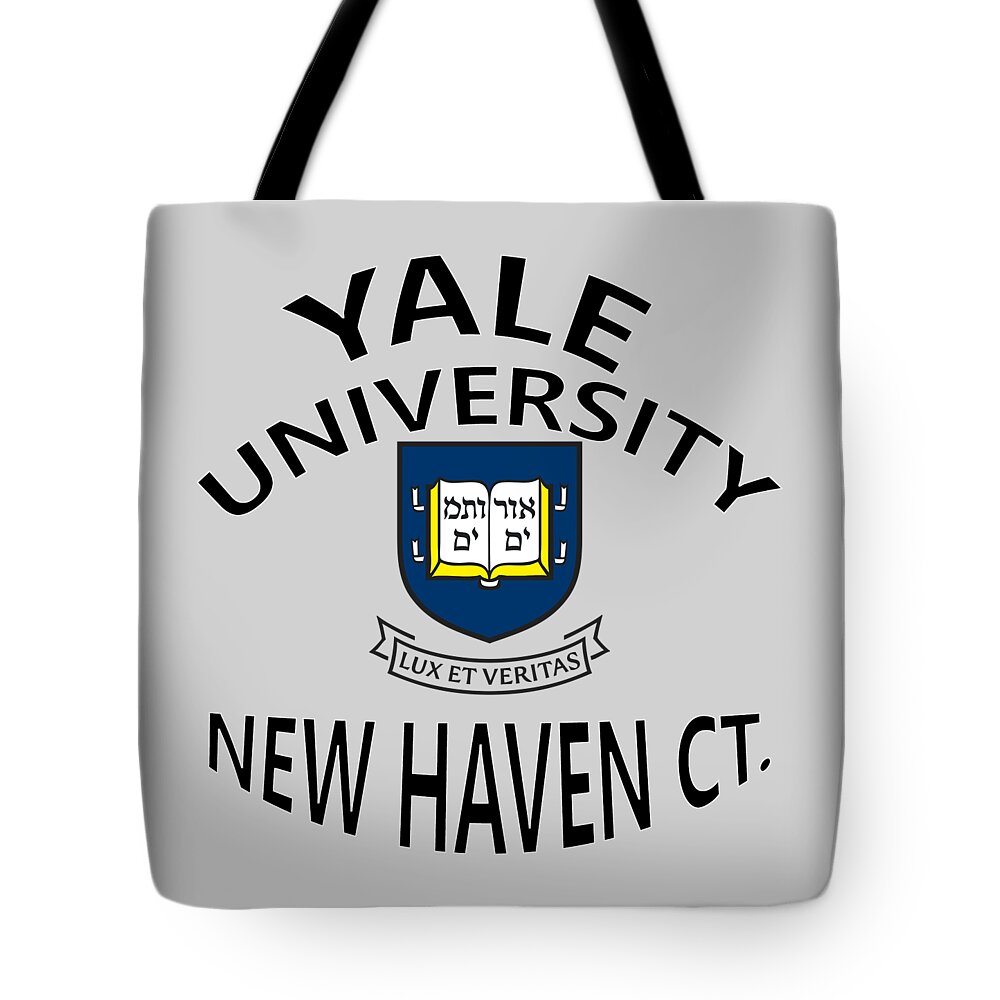 Yale University Tote Bag featuring the digital art Yale University New Haven Connecticut by Movie Poster Prints