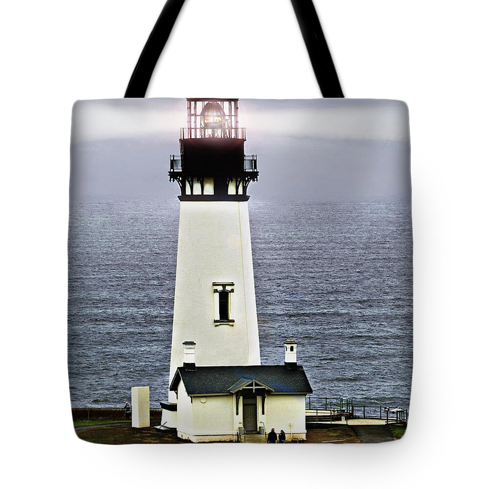 Lighthouse Tote Bag featuring the photograph Yaquina Head Lighthouse by John Christopher