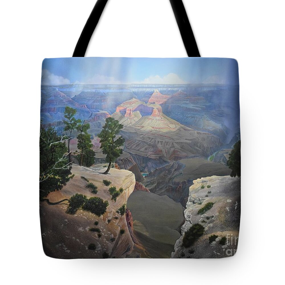Arizona Tote Bag featuring the painting Sublime Grandeur by Jerry Bokowski