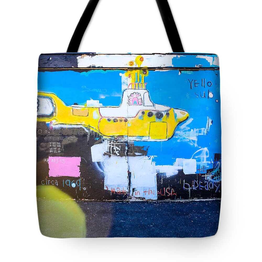 Urban Art Tote Bag featuring the photograph Yello Sub by Colleen Kammerer