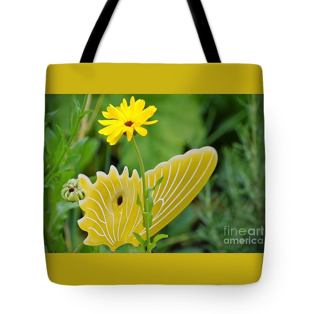 Butterfly Tote Bag featuring the photograph Yellow Butterfly by Merle Grenz