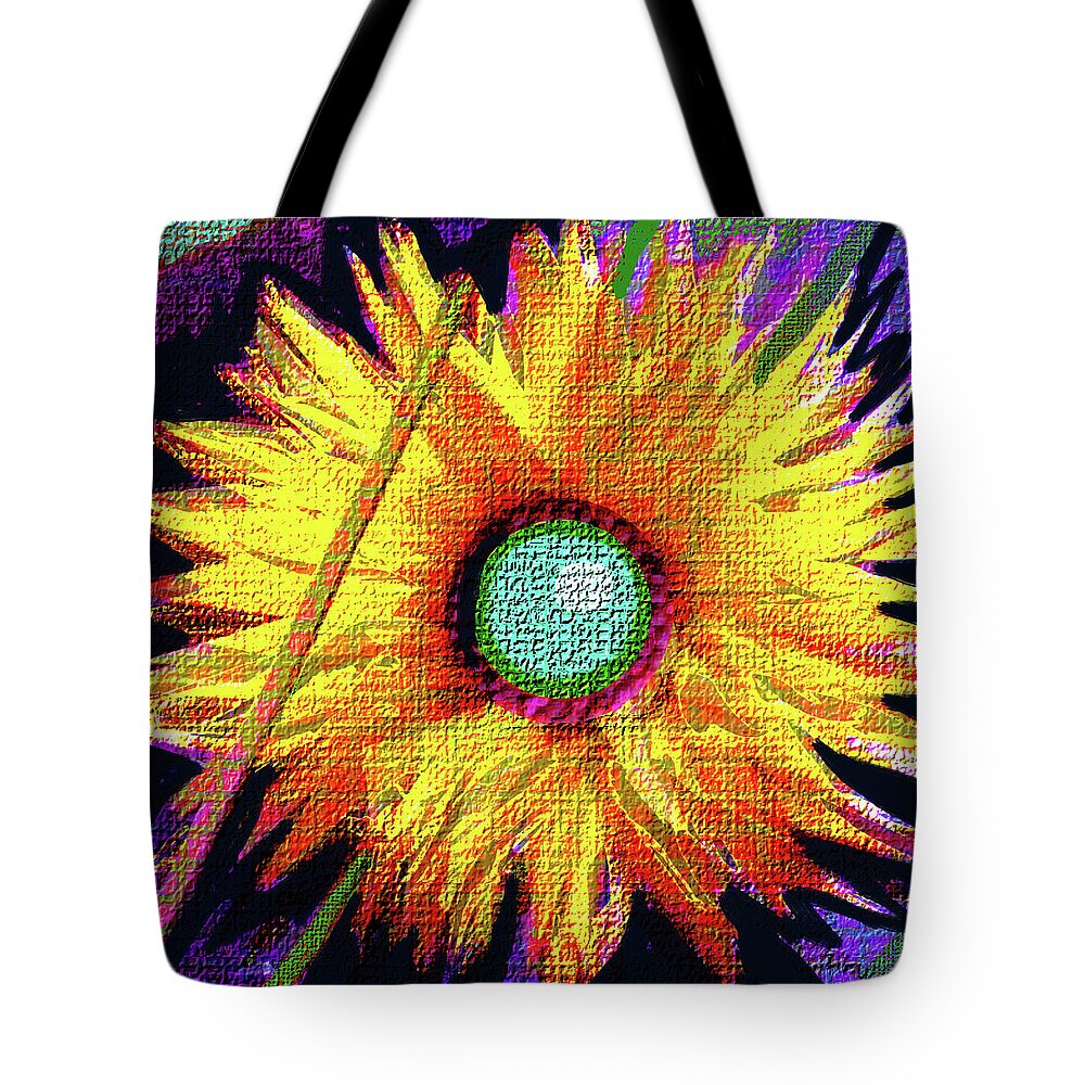 Autumn Tote Bag featuring the digital art Yellow Dahlia by Rod Whyte