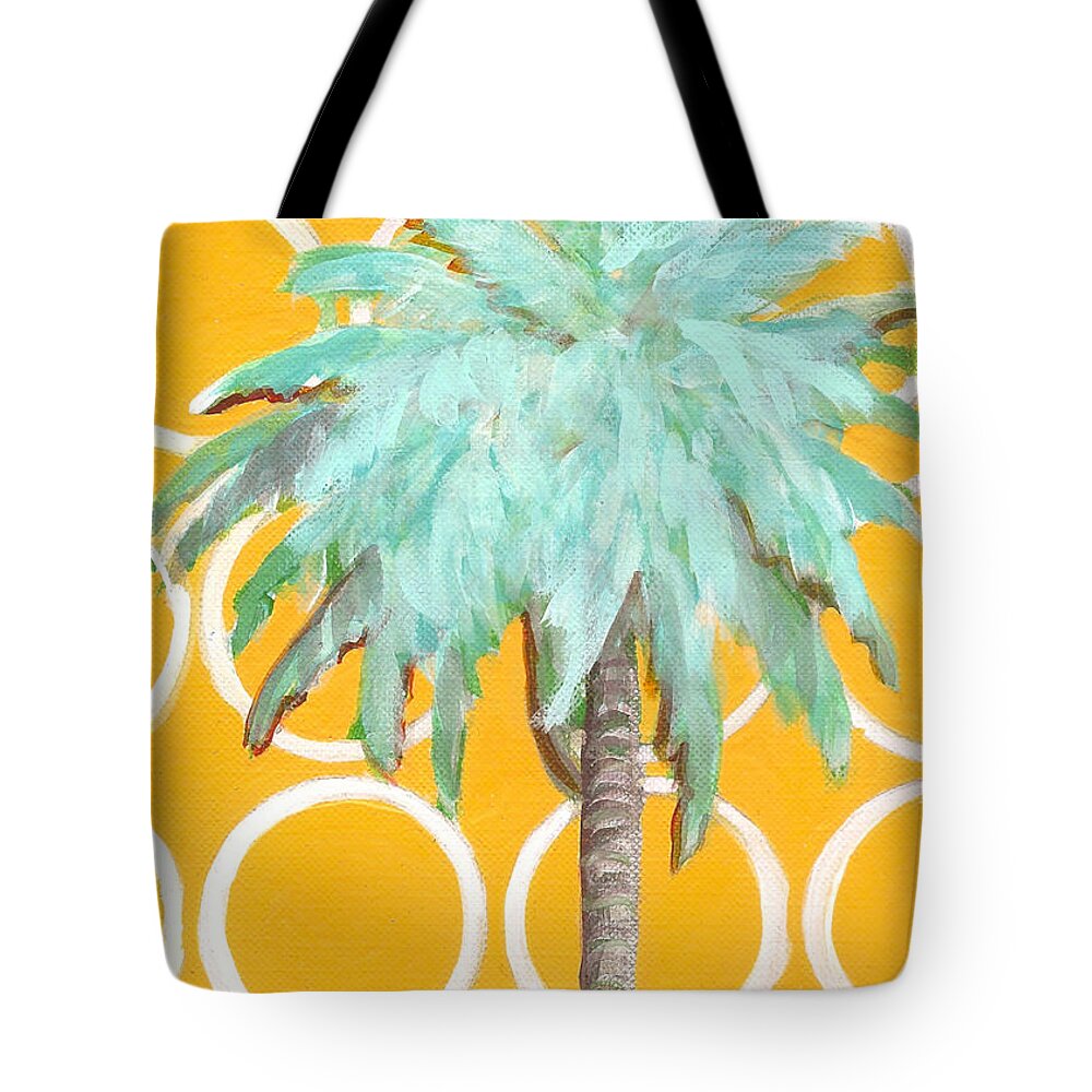 Yellow Tote Bag featuring the painting Yellow Delilah Palm by Kristen Abrahamson