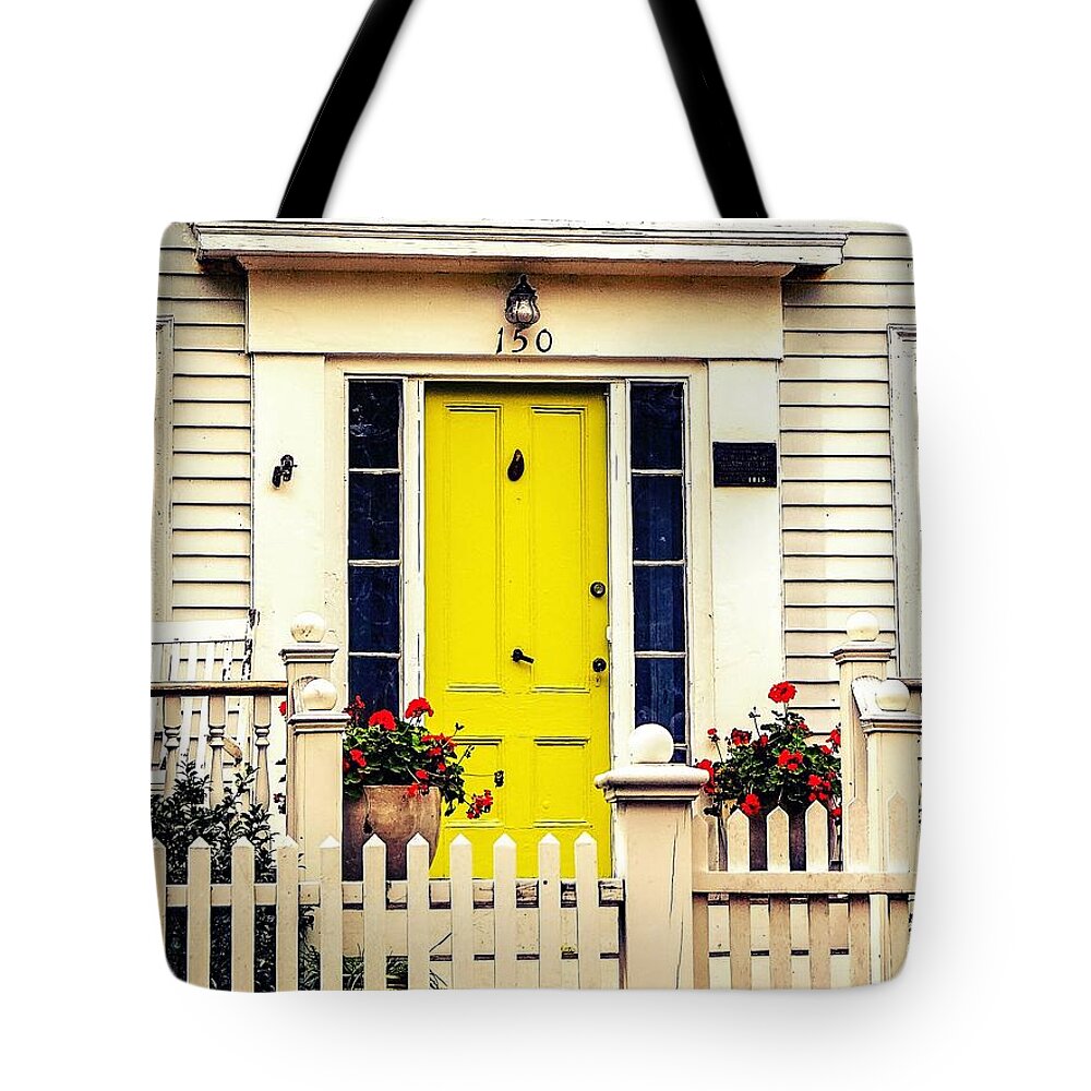  Tote Bag featuring the photograph Yellow Door by Kendall McKernon
