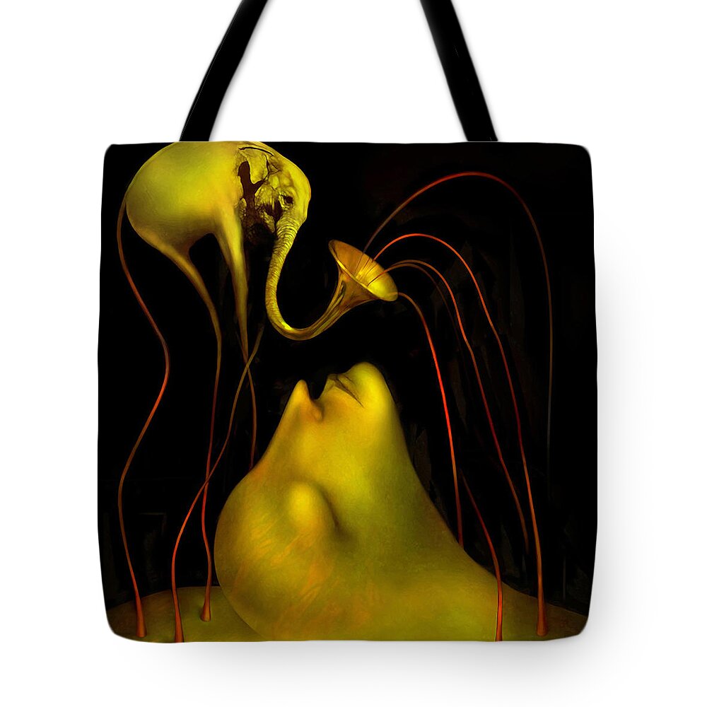 Yellow Dream Tote Bag featuring the digital art Yellow Dream by Scott Mendell