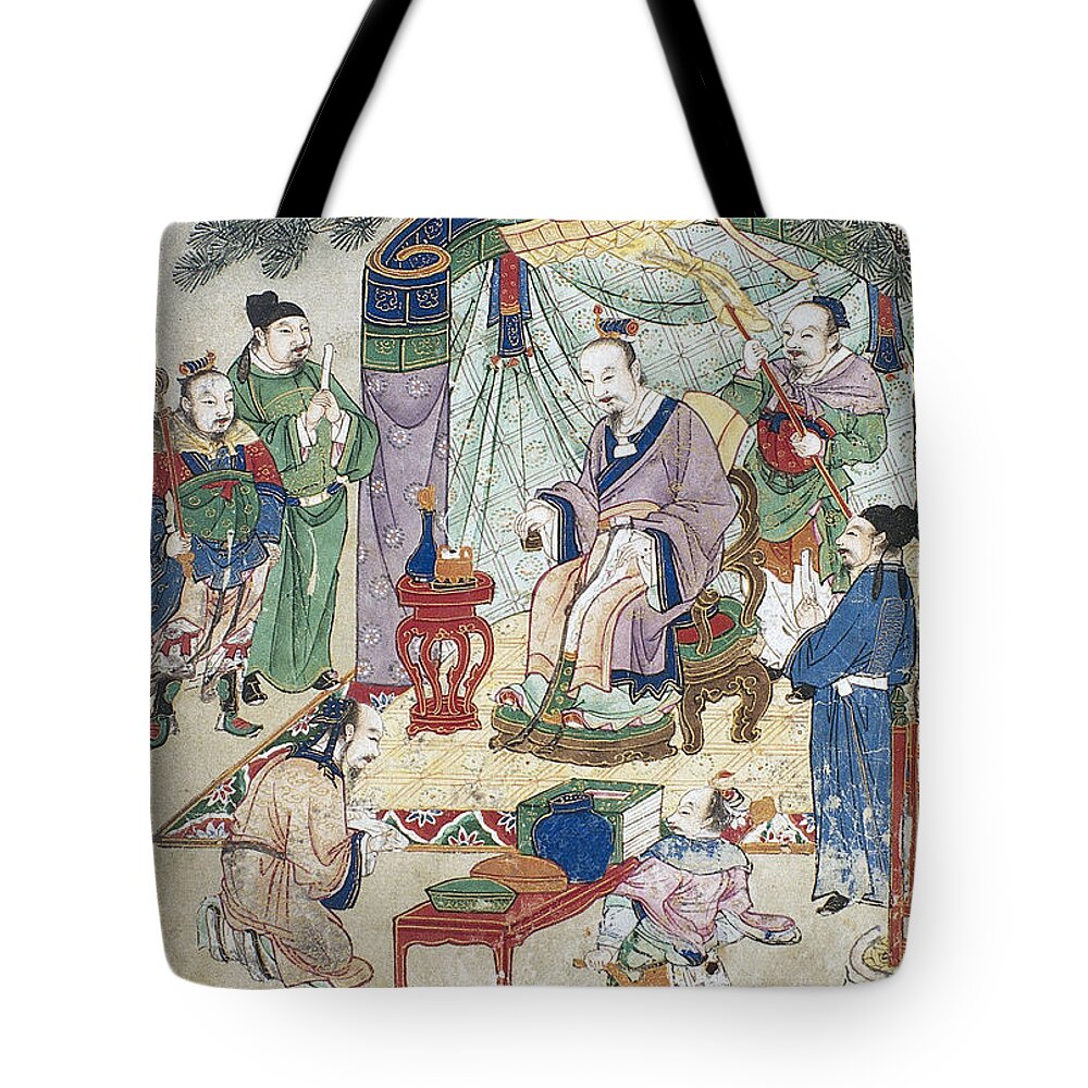Science Tote Bag featuring the photograph Yellow Emperors Canon Of Medicine by Wellcome Images