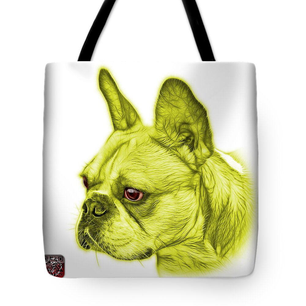 French Bulldog Tote Bag featuring the painting Yellow French Bulldog Pop Art - 0755 WB by James Ahn