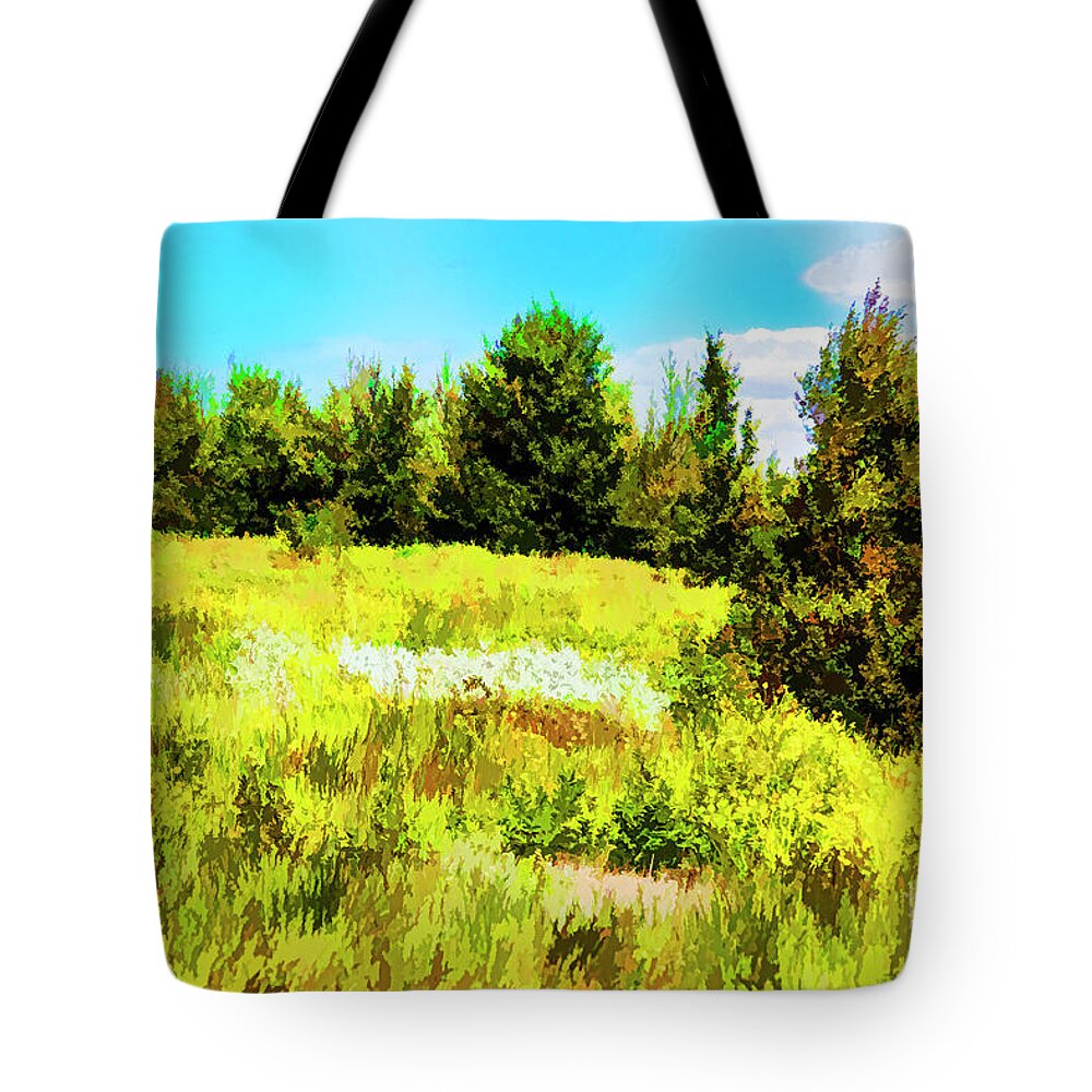 Landscapes Iceland Tote Bag featuring the digital art Yellow Hill by Rick Bragan