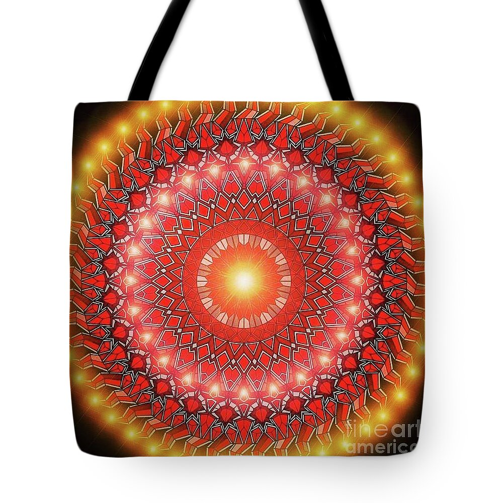  Tote Bag featuring the digital art Yellow light by Lisa Marie Towne