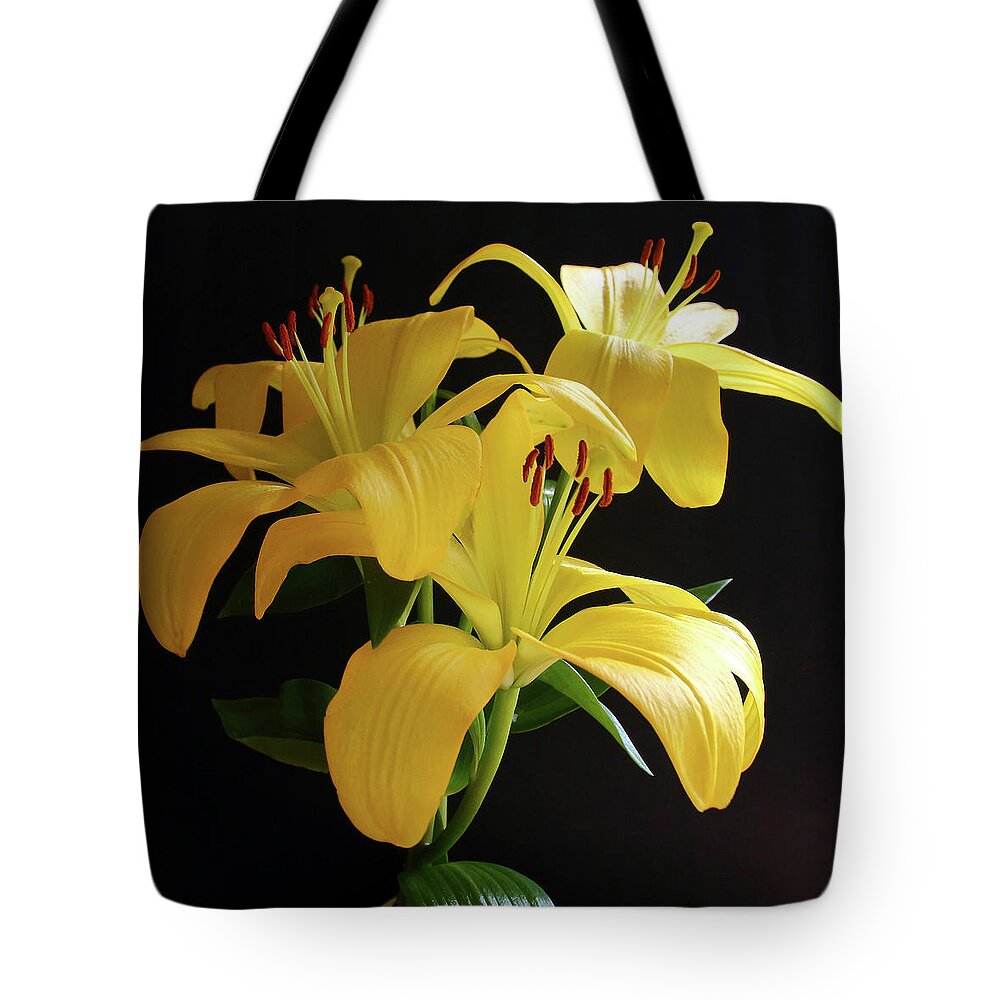 Lily Tote Bag featuring the photograph Yellow Lily by Jeff Townsend