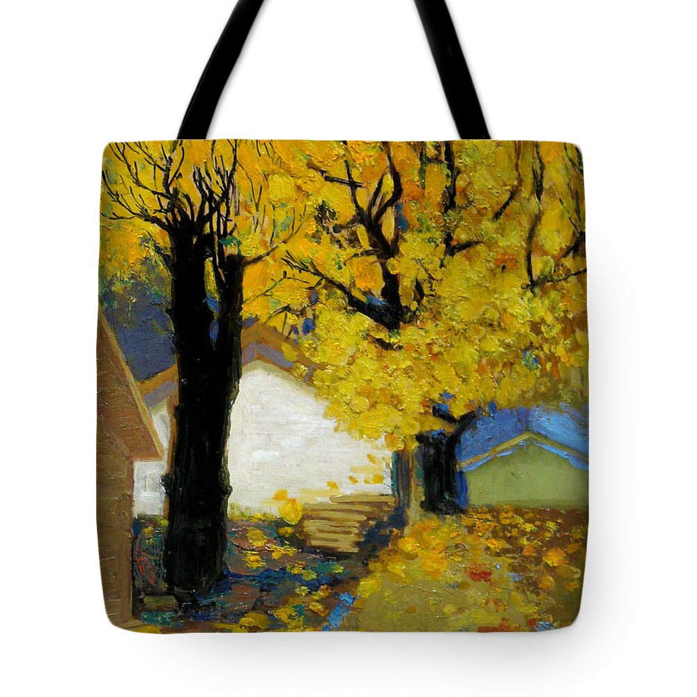 Yellow Tote Bag featuring the painting Yellow by Meihua Lu