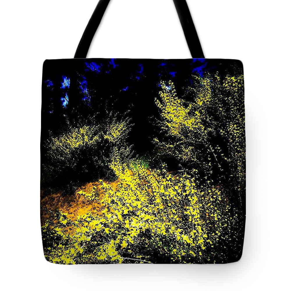 Yellow Flowers Tote Bag featuring the mixed media Yellow Summer by Jennifer Lake