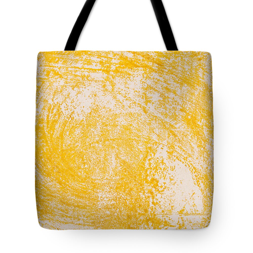 Abstract Tote Bag featuring the photograph Yellow textured wall background by Michalakis Ppalis
