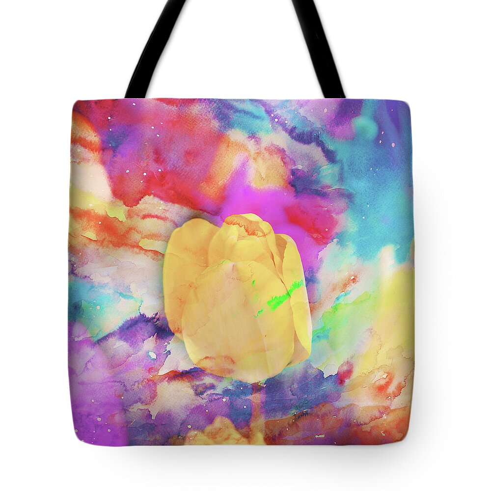 Tulip Tote Bag featuring the photograph Yellow Tulip by Toni Hopper