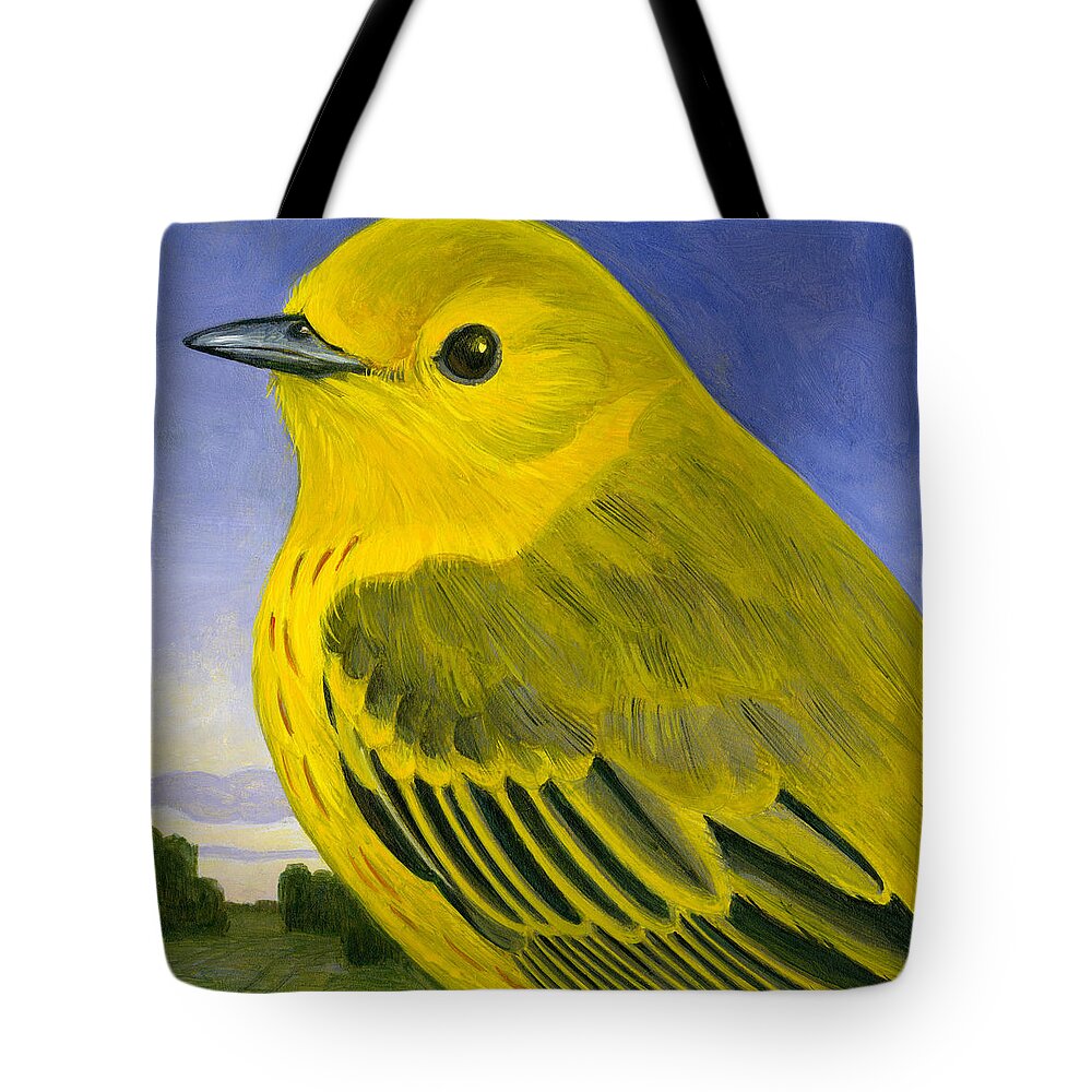 Yellow Warbler Tote Bag featuring the painting Yellow Warbler by Francois Girard