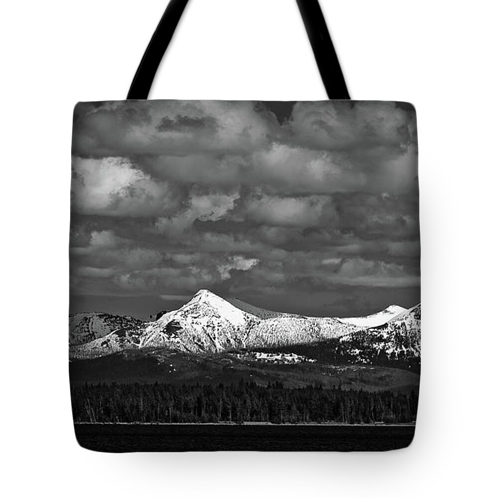 Yellowstone Lake Tote Bag featuring the photograph Yellowstone Lake by Randall Evans