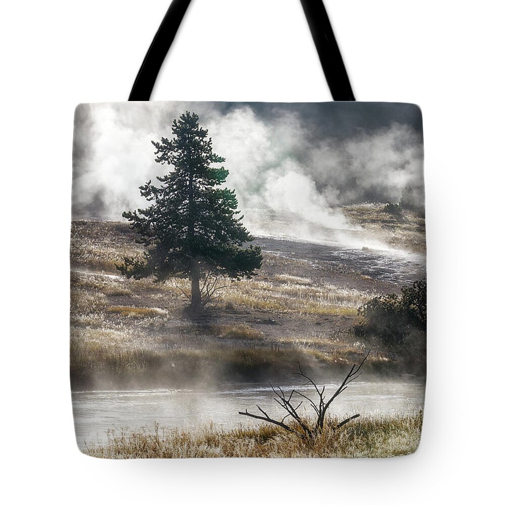 Yellowstone Tote Bag featuring the photograph Yellowstone Mood - 9 Color Edition by Alex Mironyuk