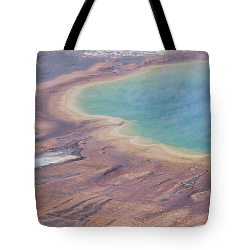 Yellowstone National Park 30x12 1 Panorama Tote Bag featuring the photograph Yellowstone National Park first PANORAMA  by Lena Owens - OLena Art Vibrant Palette Knife and Graphic Design