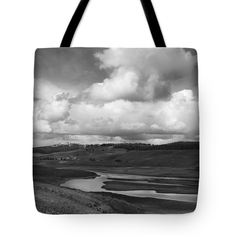 Yellowstone National Park Tote Bag featuring the photograph Yellowstone River by Greg Kopriva