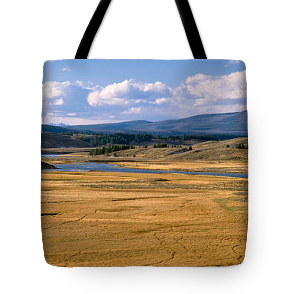 Photography Tote Bag featuring the photograph Yellowstone River In Hayden Valley by Panoramic Images