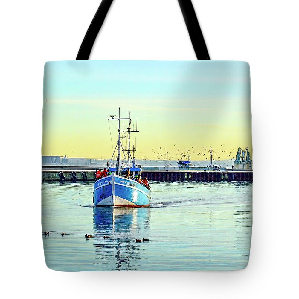 Denmark Tote Bag featuring the photograph Yield for Ducks by Shannon Kelly
