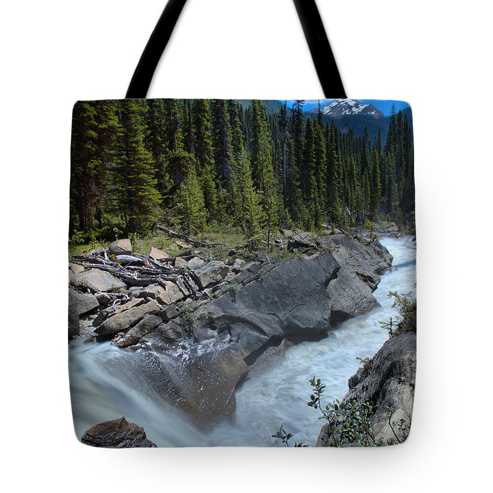 Yoho River Tote Bag featuring the photograph Yoho River Falls by Adam Jewell