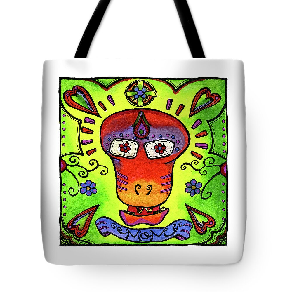 Paintings Tote Bag featuring the painting yoMama by Dar Freeland