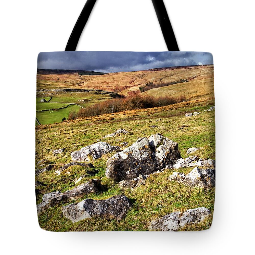 Yorkshire Dales Tote Bag featuring the photograph Yorkshire Dales Limestone Countryside by Martyn Arnold