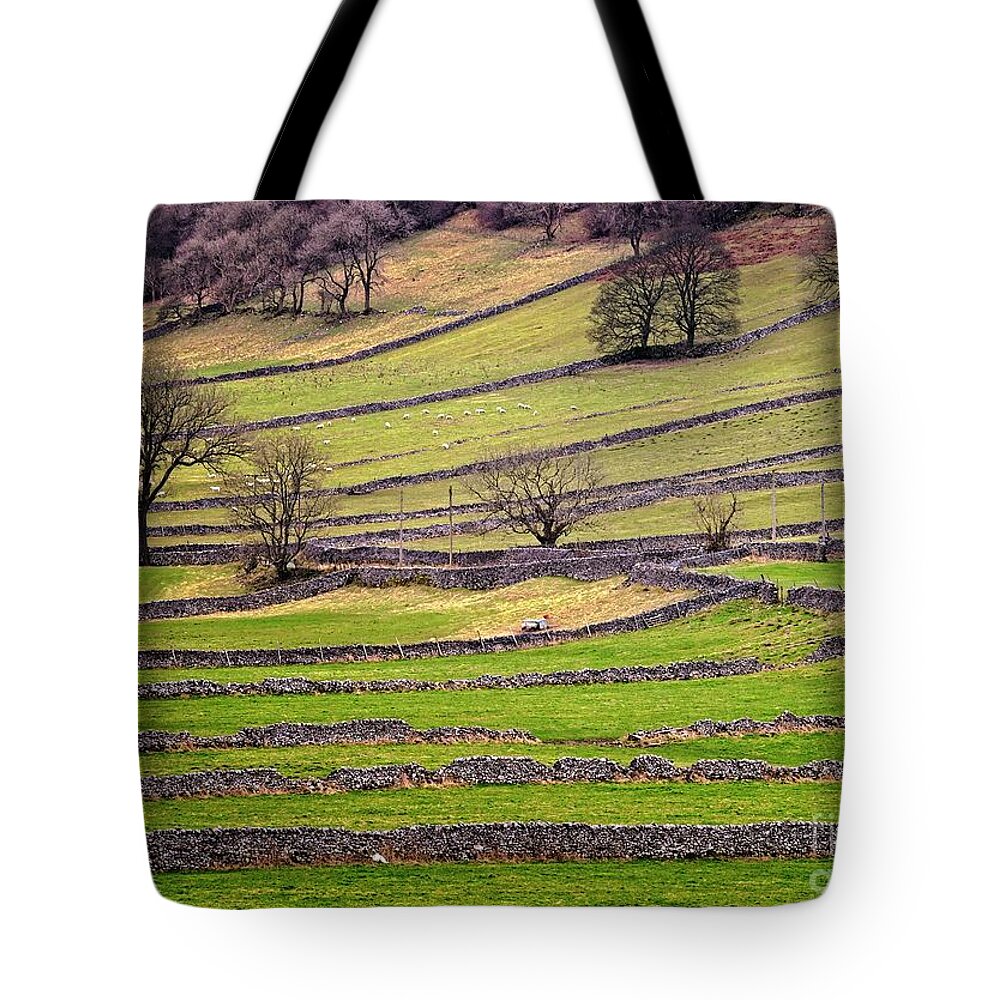 Yorkshire Dales Tote Bag featuring the photograph Yorkshire Dales Stone Walls by Martyn Arnold