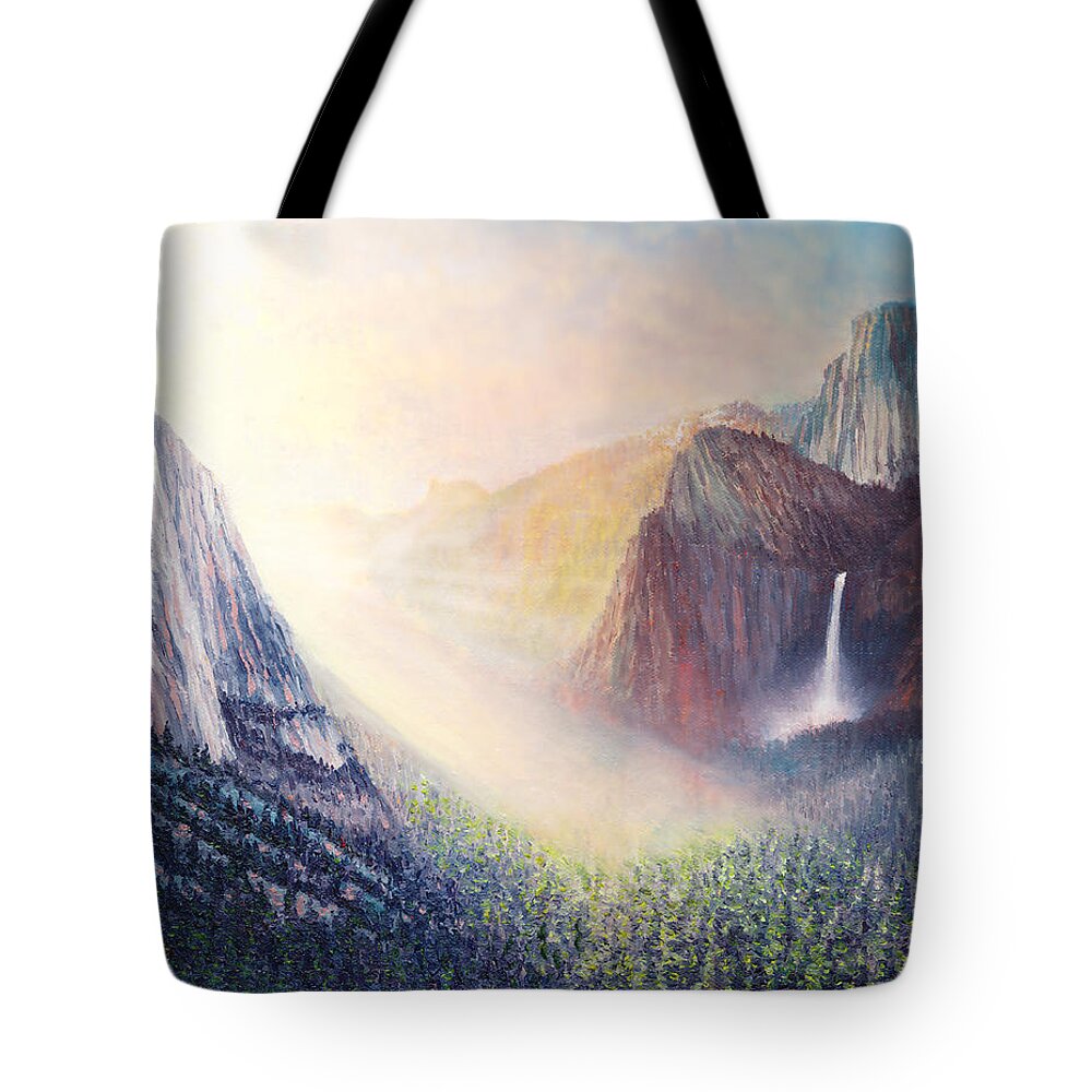 Yosemite Tote Bag featuring the painting Yosemite Morning by Douglas Castleman