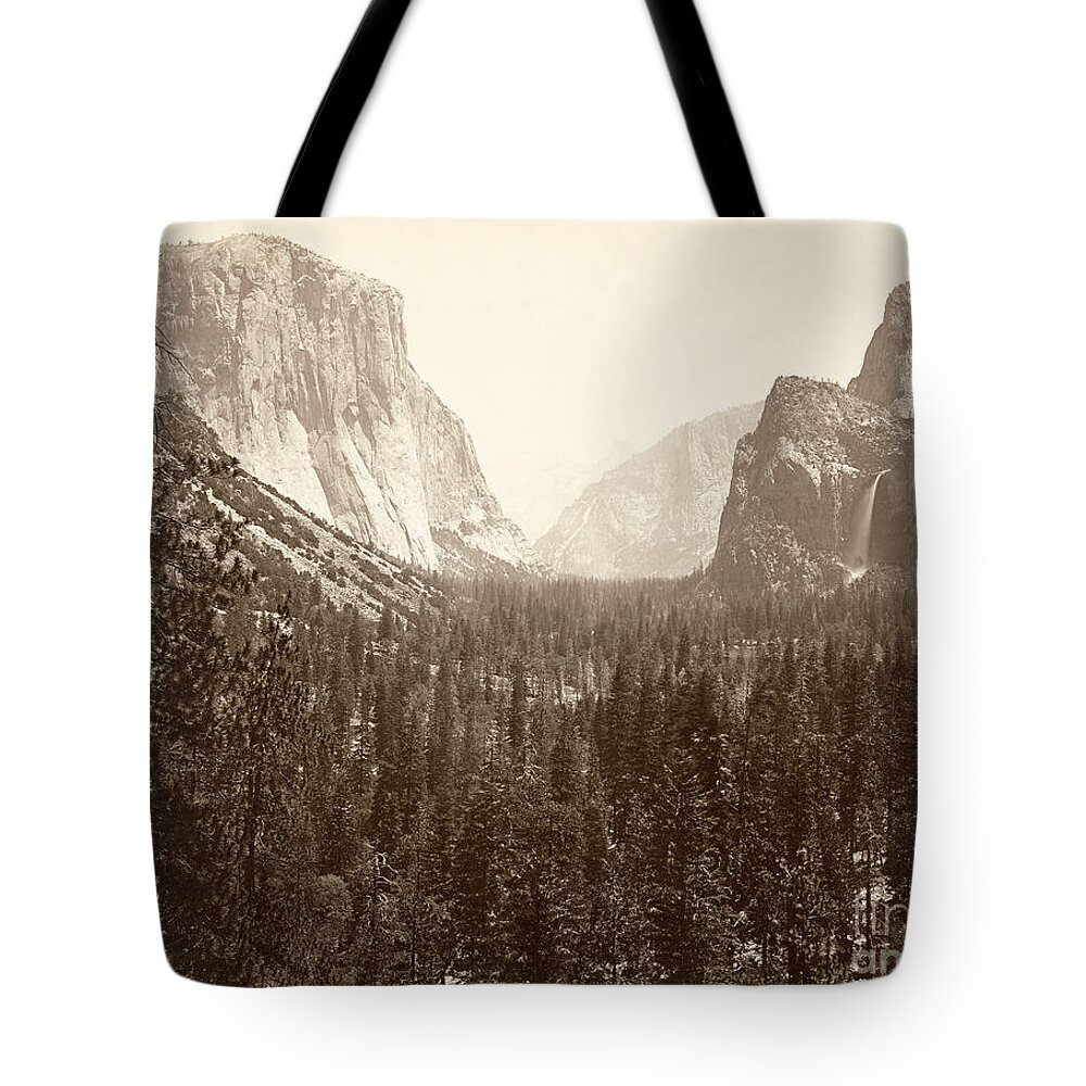 1865 Tote Bag featuring the photograph YOSEMITE VALLEY, c1865. by Granger