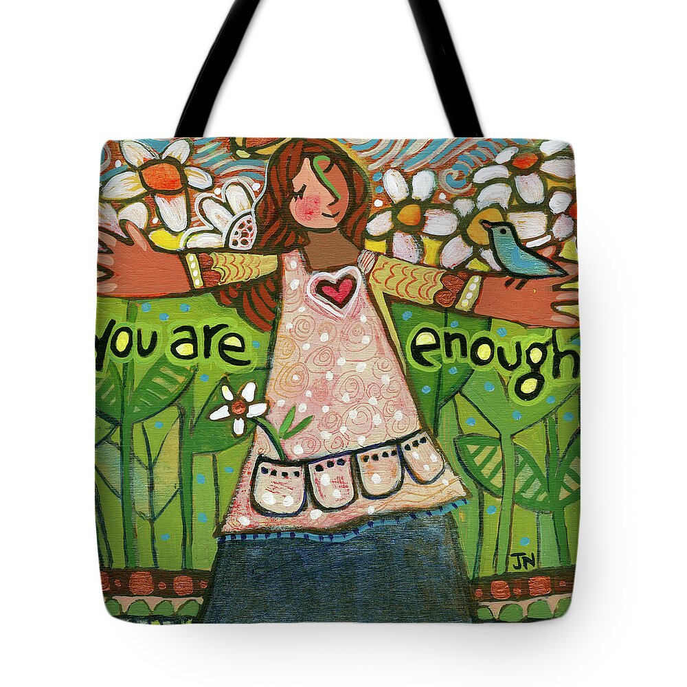 Jen Norton Tote Bag featuring the painting You Are Enough by Jen Norton