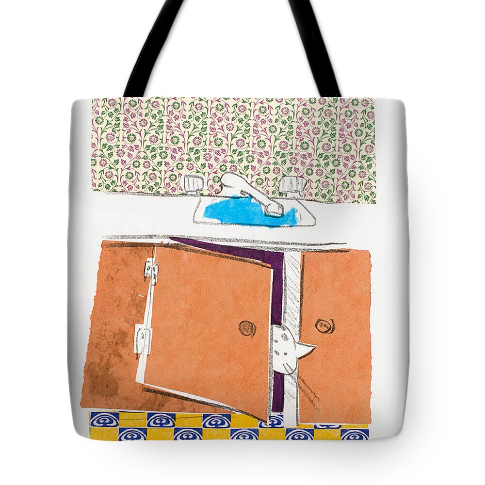 Leela Tote Bag featuring the mixed media You Looking for Me by Leela Payne