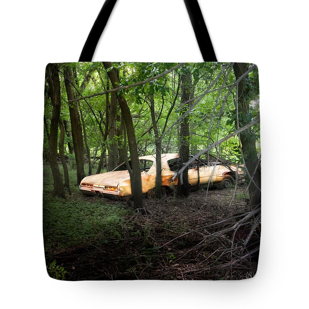 Abandoned Tote Bag featuring the photograph Your automobile gonna fall apart by Micah Offman