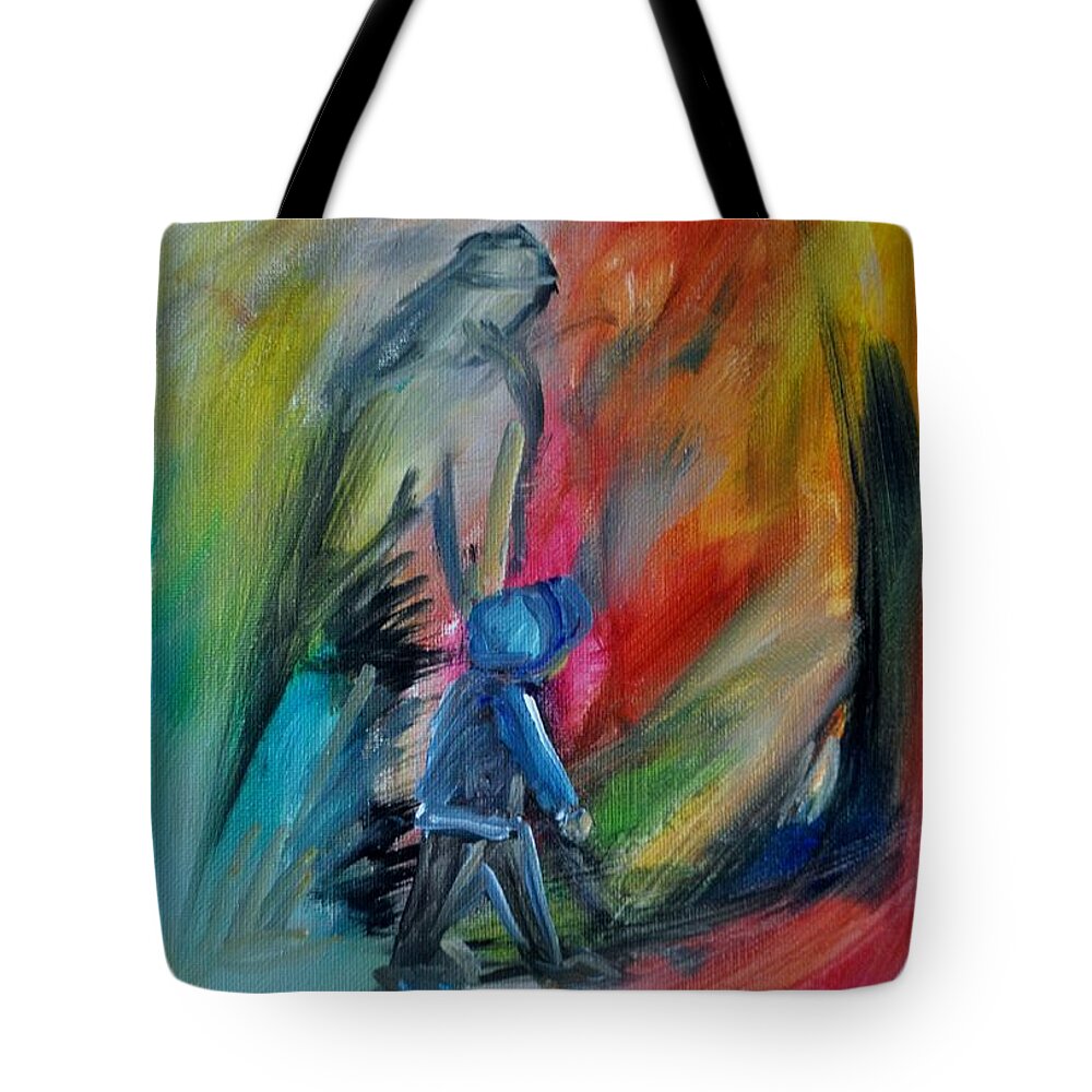 Christian Art Tote Bag featuring the painting You're Always With Me by Deborah Nell