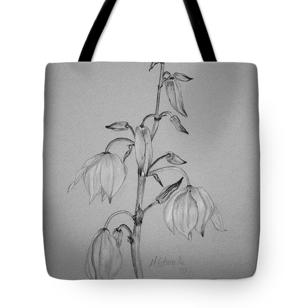Yucca Tote Bag featuring the drawing Yucca by Marna Edwards Flavell
