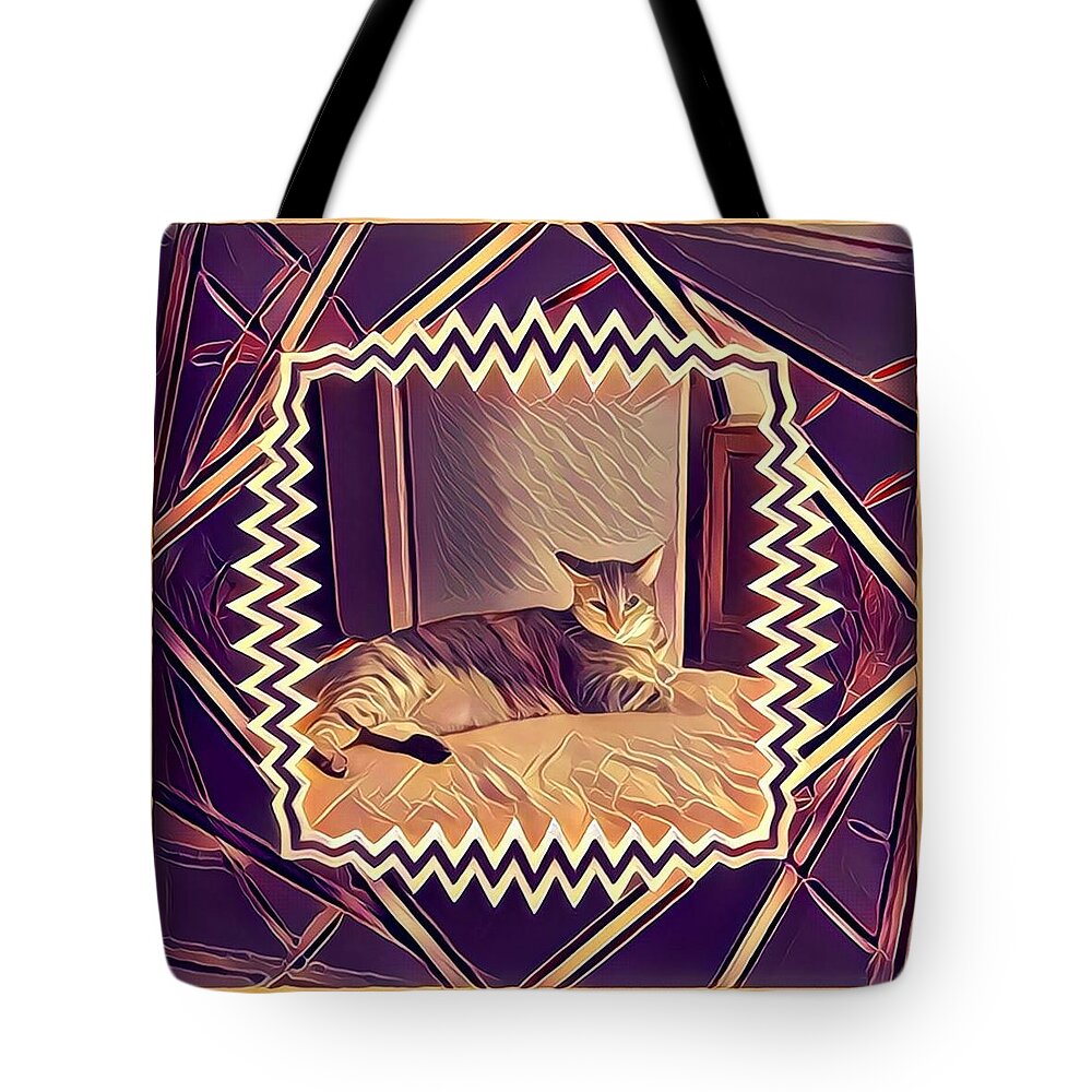 Cat Tote Bag featuring the digital art Yuli 4 by Marko Sabotin