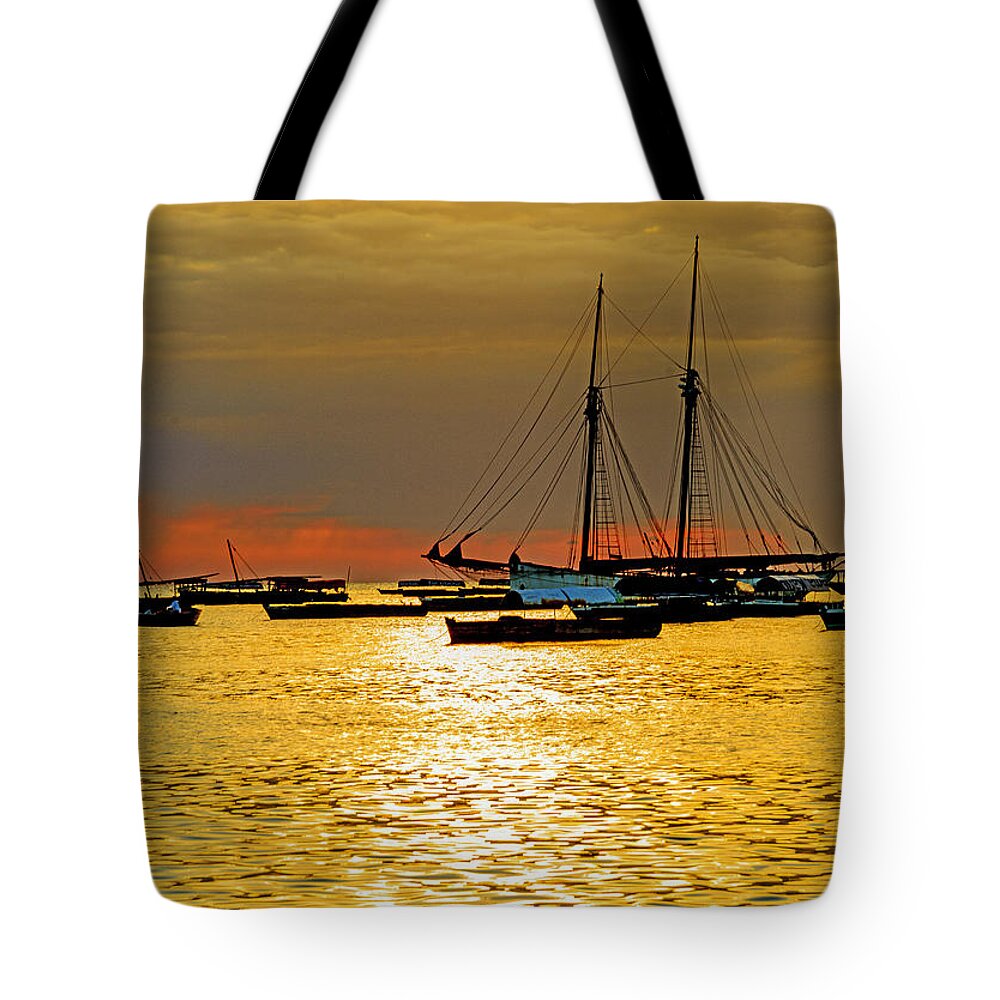 Harbour Tote Bag featuring the photograph Zanzibar Sunset by Patrick Kain