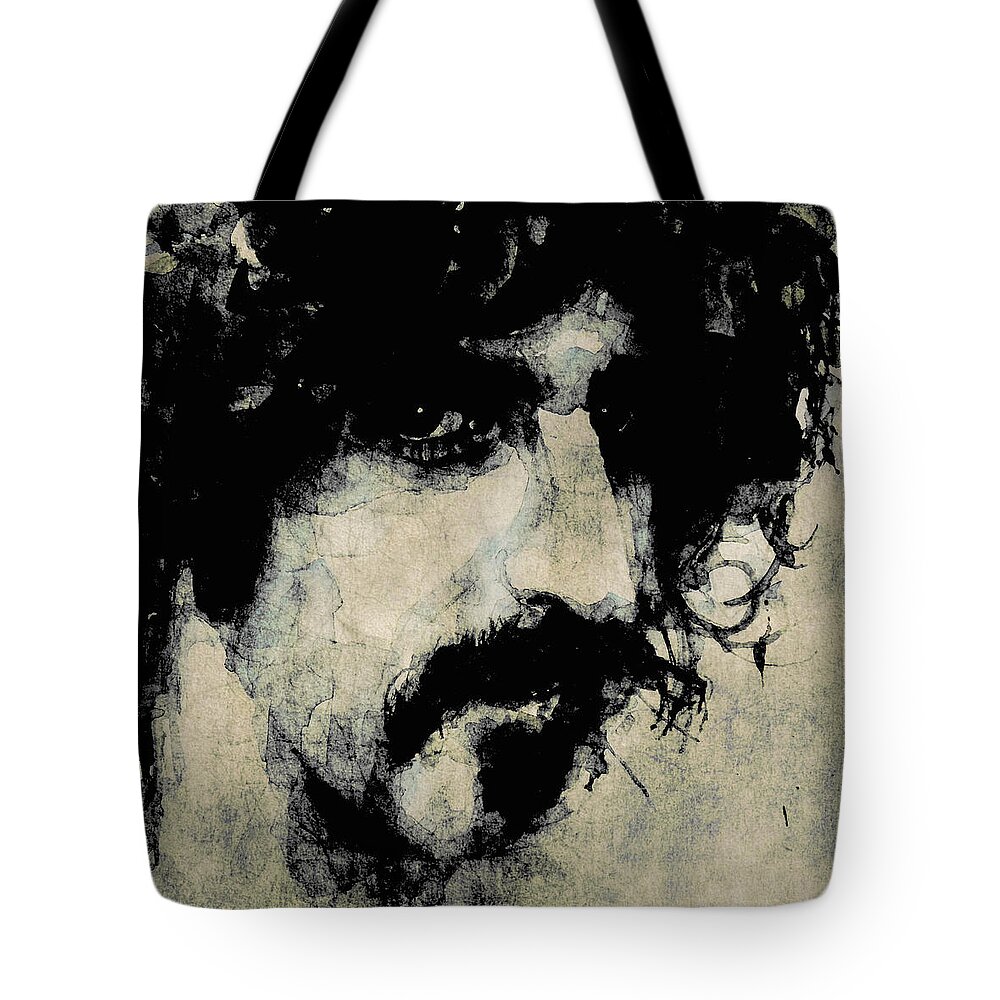 Frank Zappa Tote Bag featuring the painting Zappa by Paul Lovering