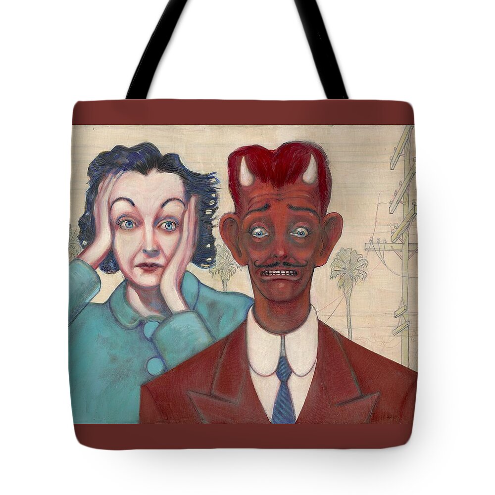 Zasu Pitts Tote Bag featuring the painting Zasu and Him... by John Reynolds