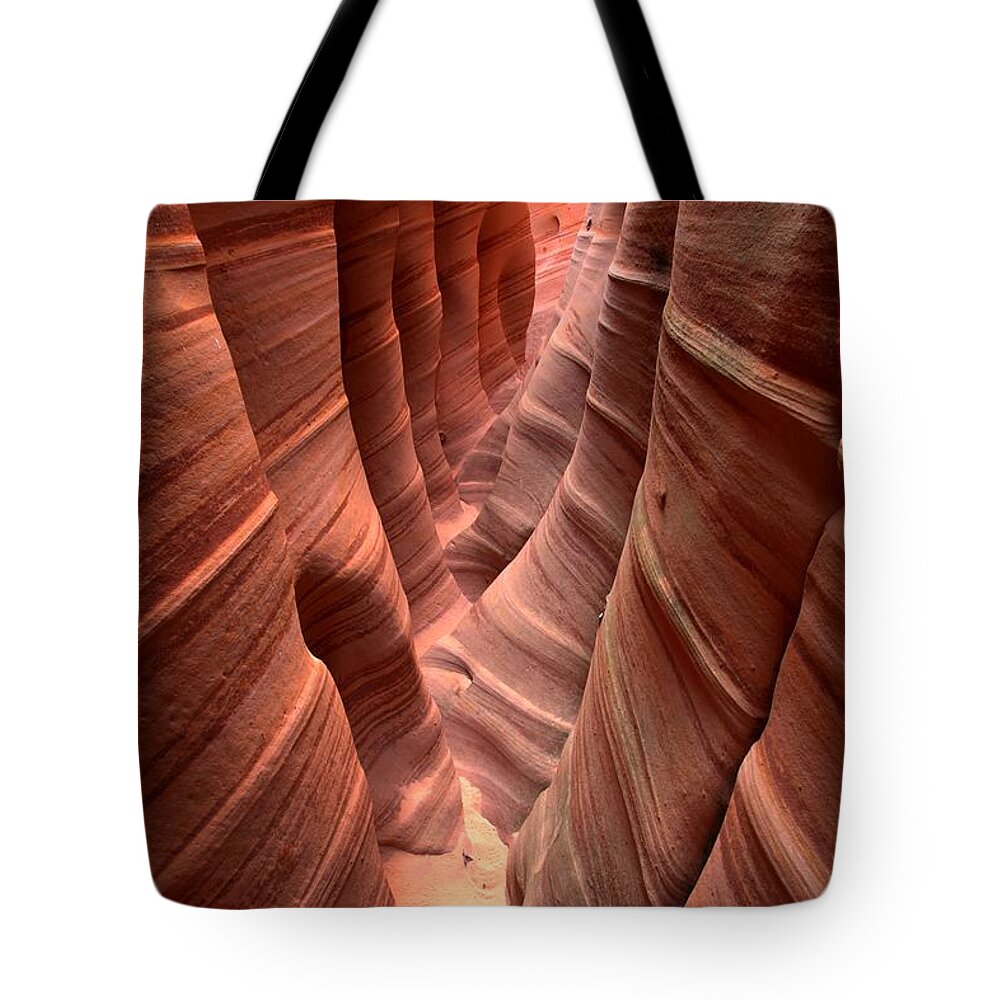 Slot Canyon Tote Bag featuring the photograph Zebra Slot Canyon by Adam Jewell