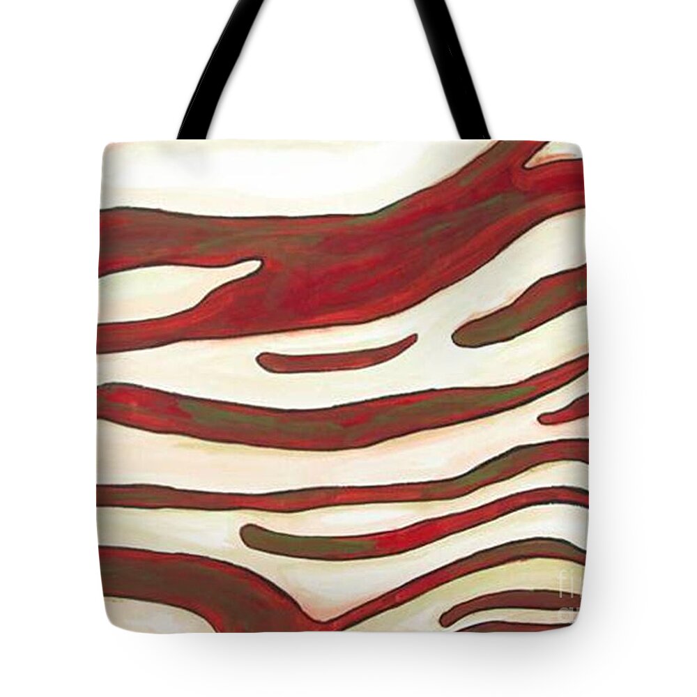 Wildlife Tote Bag featuring the painting Zebra Zone - Color on White by Sheron Petrie