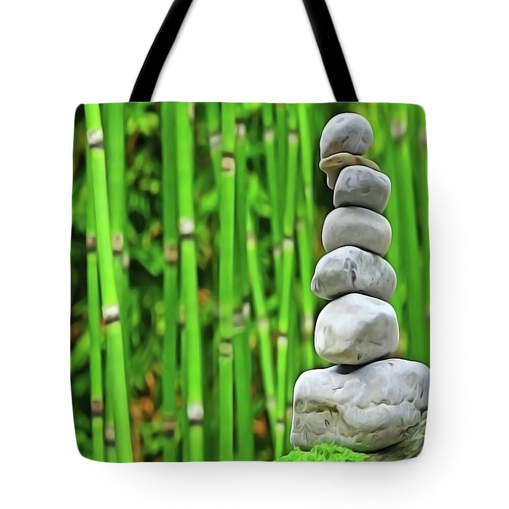 Zen Tote Bag featuring the painting Zen Garden by Harry Warrick