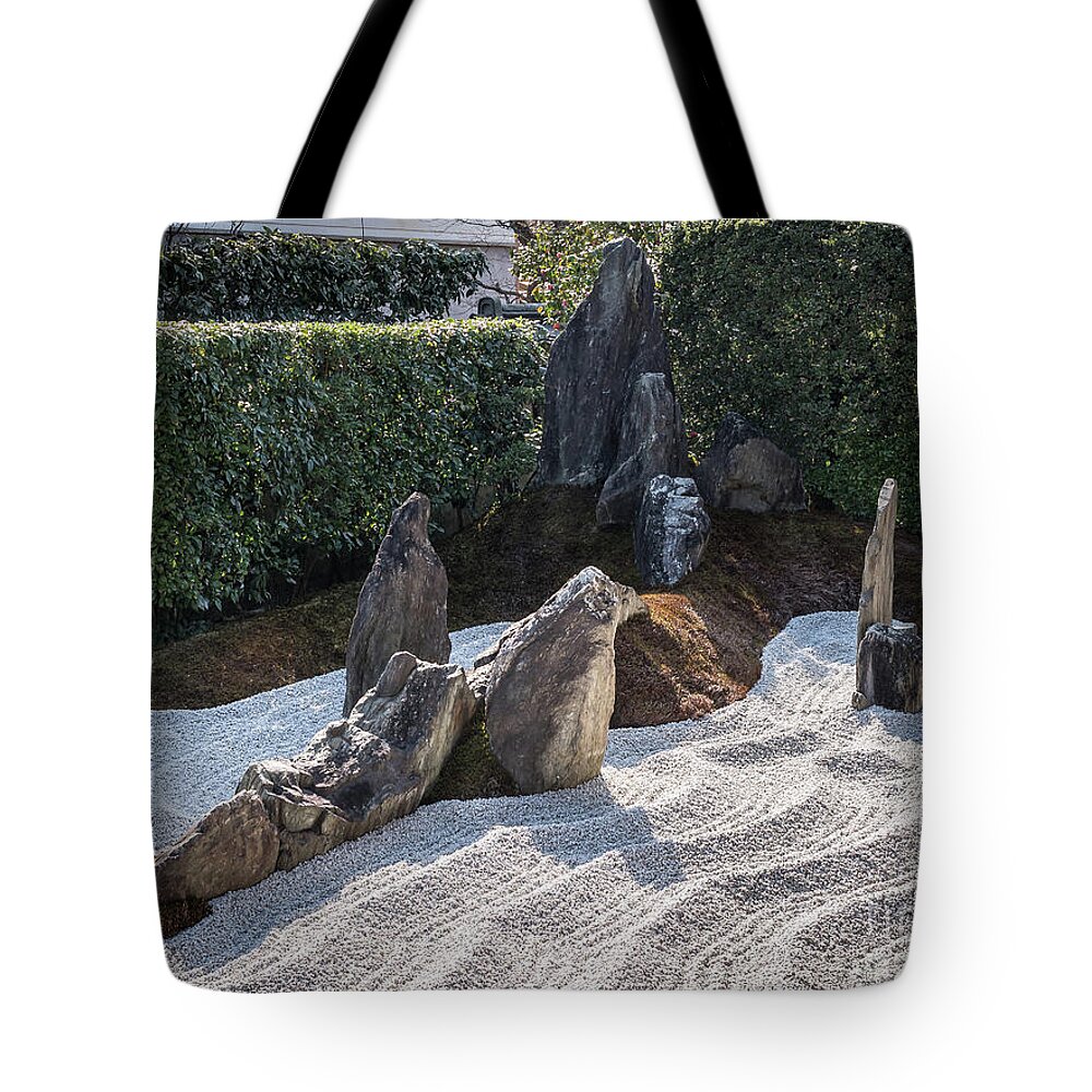 Zen Tote Bag featuring the photograph Zen Garden, Kyoto Japan 2 by Perry Rodriguez