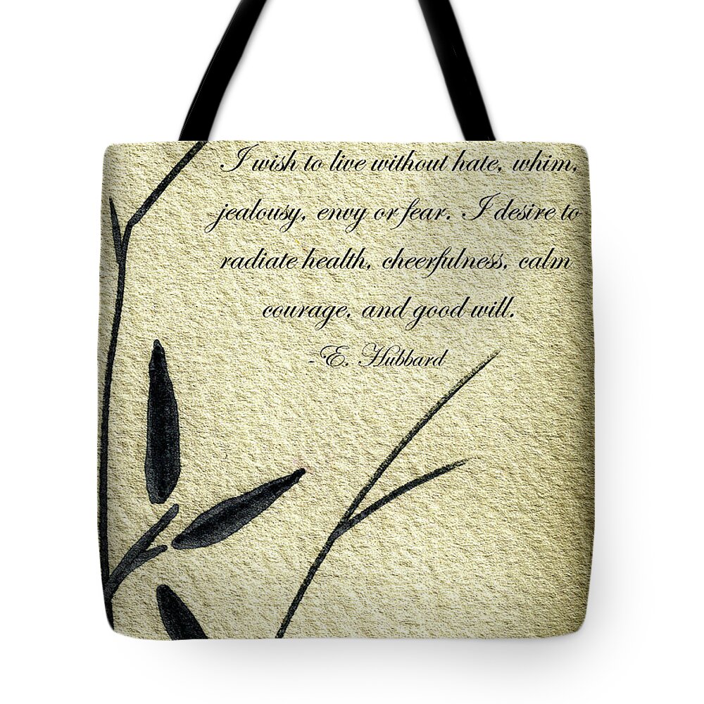 Abstract Tote Bag featuring the mixed media Zen Sumi 4i Antique Motivational Flower Ink on Watercolor Paper by Ricardos by Ricardos Creations
